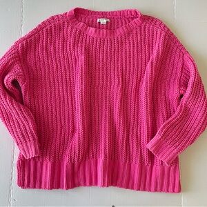 American Eagle Outfitters Pink Crew Neck Sweater Oversize Cozy Large Knit cabin